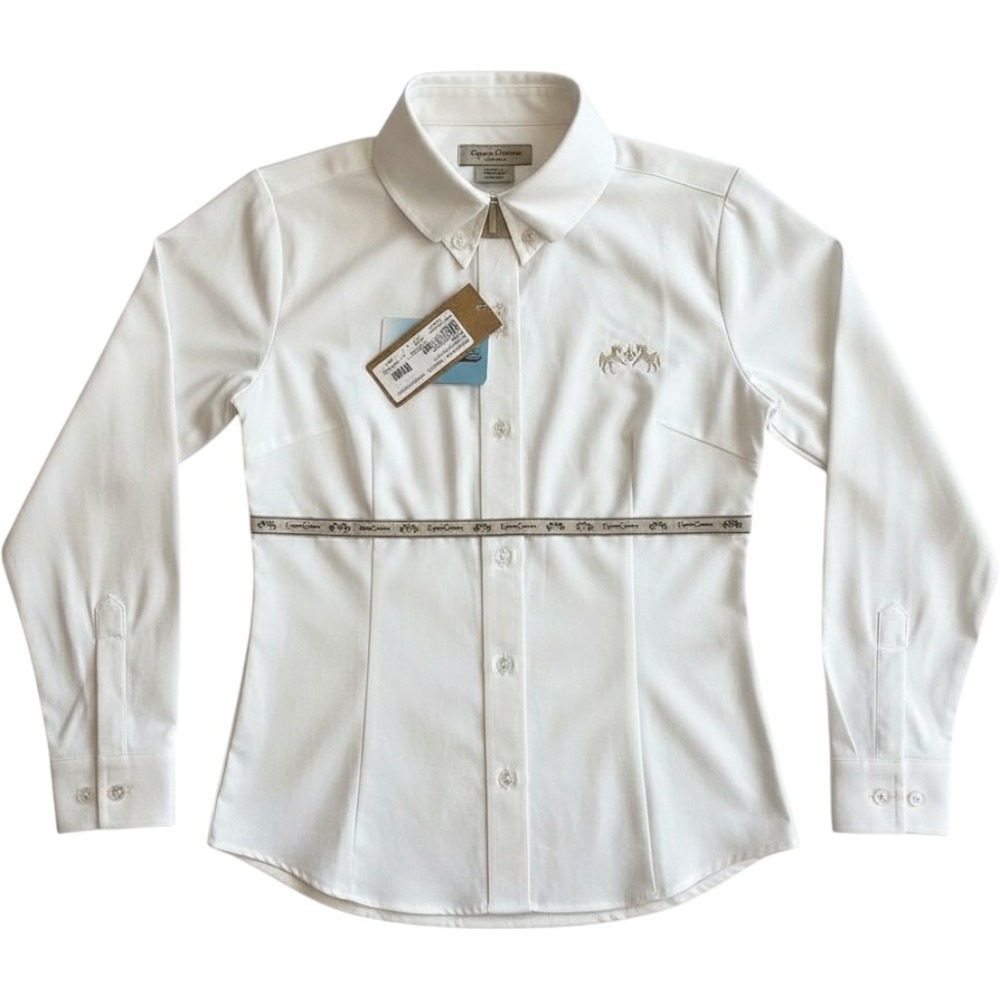 Equine Couture Kingsley Sport Shirt Women XXXL White CoolMax Equestrian Show Top